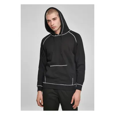 Contrasting Stitching Hoody Black