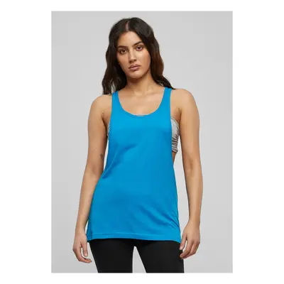 Women's loose turquoise tank top