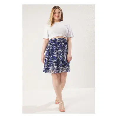 Trendyol Curve Blue Woven Plus Size Skirt