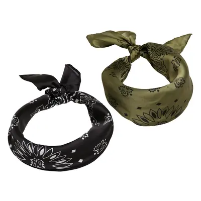 Satin scarf 2-pack blk/olive