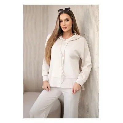 Kesi Włoski Set hoodie + pants buttery fabric beige