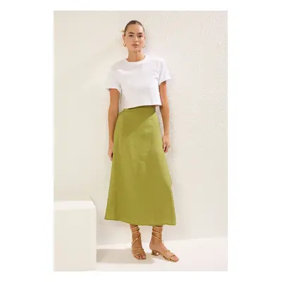 Trendyol Khaki Modal Fabric A-line Maxi Length Woven Skirt