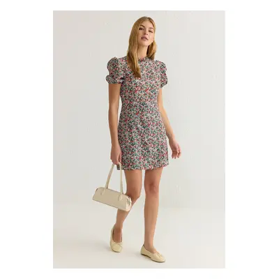 Trendyol Light Red Floral Mini Woven Dress