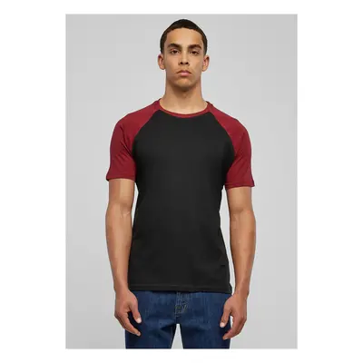 Raglan contrasting t-shirt blk/burgundy