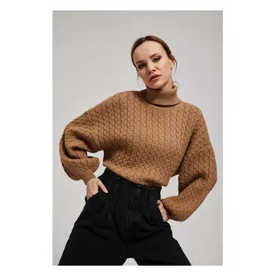 Turtleneck sweater with puff sleeves