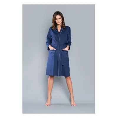 Megan 3/4 sleeve bathrobe - navy blue