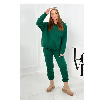 Insulated cotton set, sweatshirt + pants Brooklyn dark green