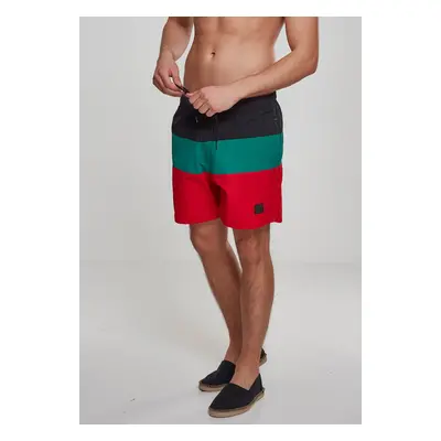 Men's Color Block Swimsuit Black/Green/Red