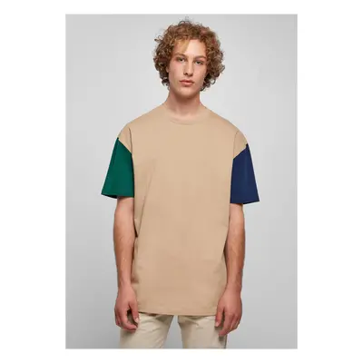 Organic oversized T-shirt Colorblock unionbeige