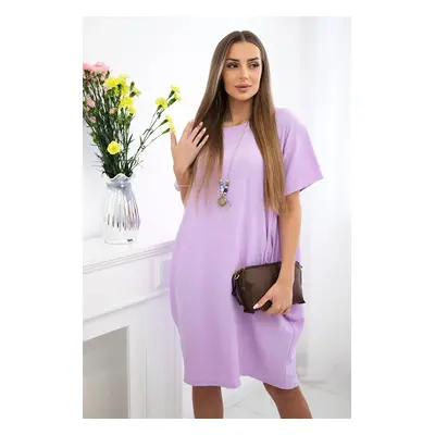 Kesi Włoski Dress with pockets and pendant light purple