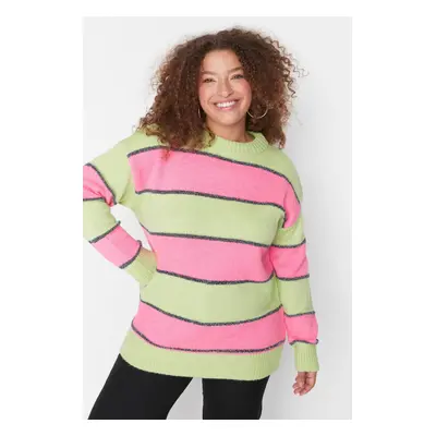 Trendyol Curve Plus Size Sweater - Green - Relaxed fit