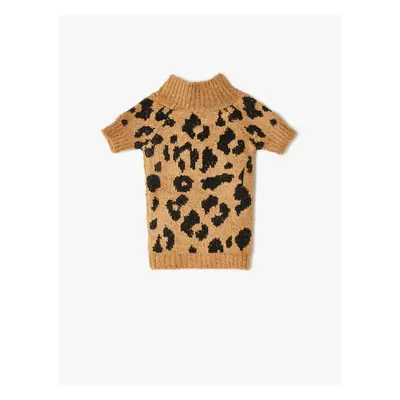 Koton Dog Sweater Leopard Pattern Stand Collar