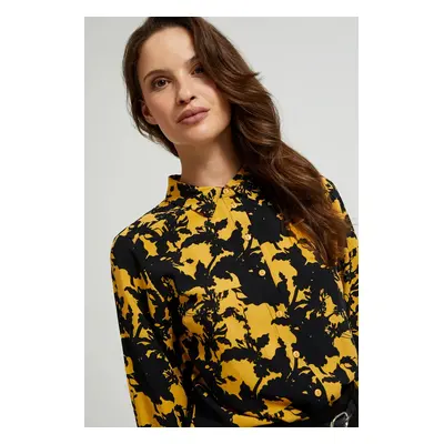 Women's viscose blouse MOODO - black-yellow