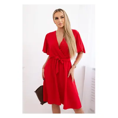 Kesi Włoski Dress with a plunging neckline red