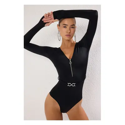 Trendyol Black Surfer Accessory Swimsuit