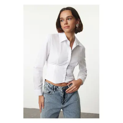 Trendyol White Fitted Shirt