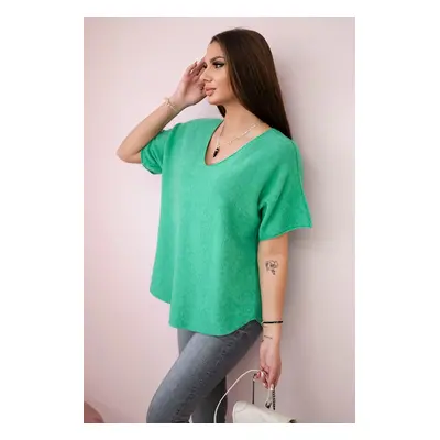 Kesi Włoski V-neck sweater blouse green