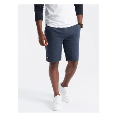 Ombre Men's ottoman knitted short sweat shorts - navy blue