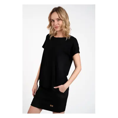 Women's blouse Ksenia with short sleeves - black