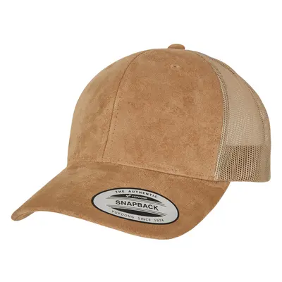 Suede Leather Trucker Cap khaki