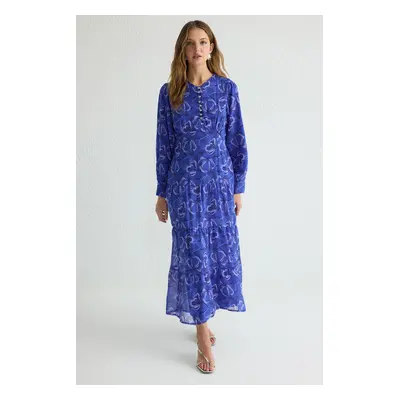 Trendyol Purple Lined Floral Woven Chiffon Dress