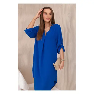 Kesi Włoski V-neck dress cornflower blue