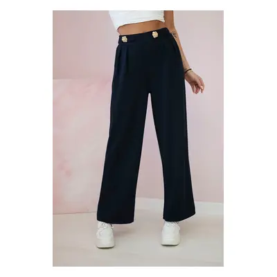 Kesi Włoski Wide-leg trousers buttery-fabric navy blue