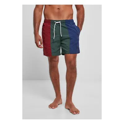 Men's 3-tone swimsuit red/green/blue