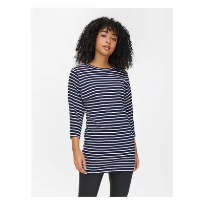 Dark Blue Striped Dress with Three-Quarter Sleeve JDY Maggie - Women