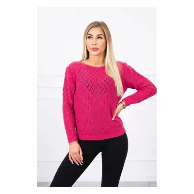 Openwork sweater fuchsia