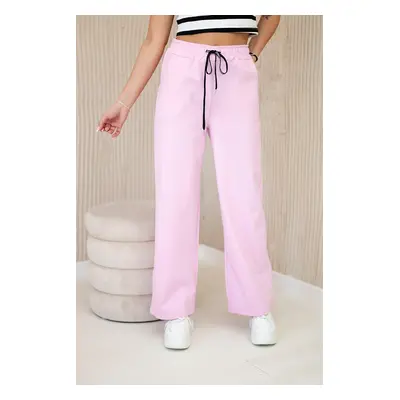 Kesi Włoski Punto pants with wide legs light pink