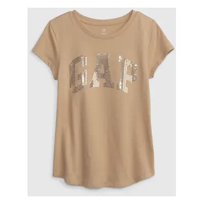 GAP Children's T-shirt organic with logo from sequins - Girls