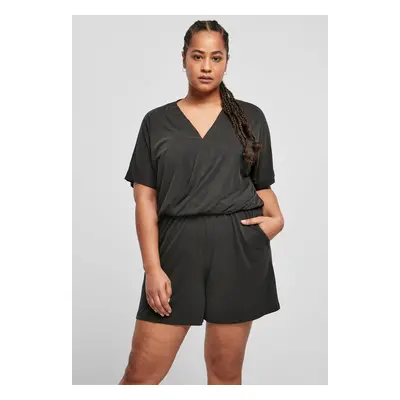 Women's short modal jumpsuit in black color