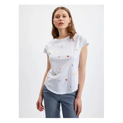 Orsay White women's floral t-shirt - Women's