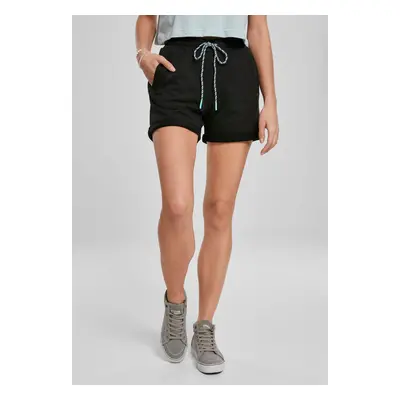 Women's beach terry shorts black