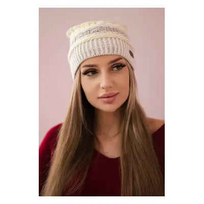 marka niezdefiniowana Cap with fleece Patrycja K254 yellow + beige