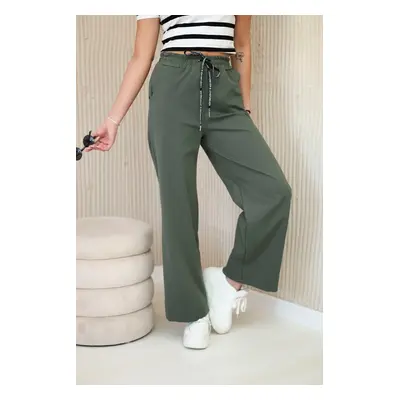 Kesi Włoski Punto pants with wide legs khaki