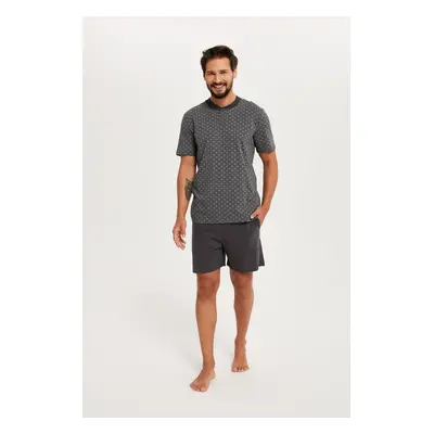 Men's Balmer pyjamas, short sleeves, short legs - print/graphite