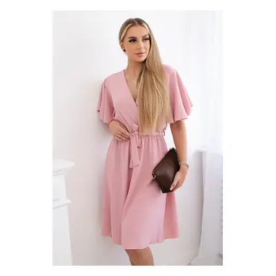 Kesi Włoski Dress with a plunging neckline dark powder pink