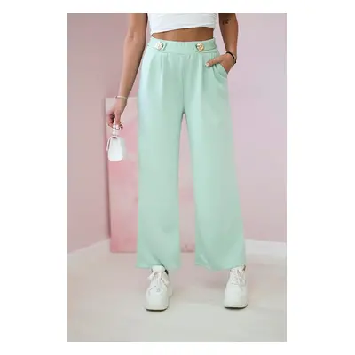 Kesi Włoski Wide-leg trousers buttery-fabric mint