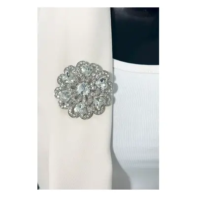 Brooch Flower XZ459-193 silver