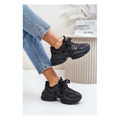 Women's sneakers on a massive sole black Amoserna