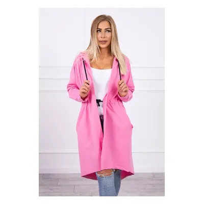 Coat with a longer back part light pink