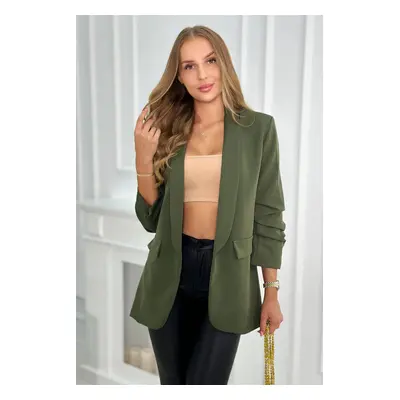 Elegant blazer with khaki lapels