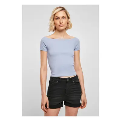 Women's T-shirt Off Shoulder Rib violablue