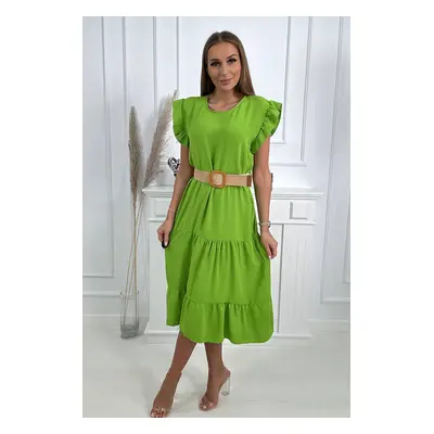 Dress with ruffles light green