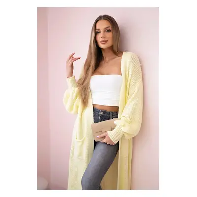 Kesi Włoski Sweater long cardigan yellow