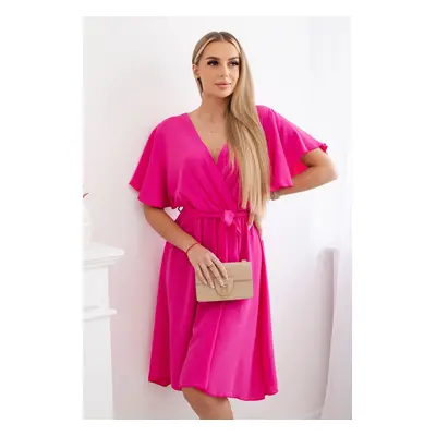 Kesi Włoski Dress with a plunging neckline pink