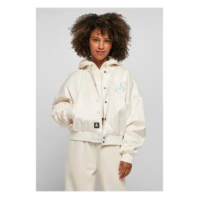 Women's Beginner Satin College Jacket Light White