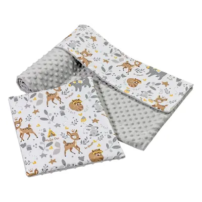 Medi Partners Quilt + pillow 35x30 cotton + minky – Jelonki + gray minky